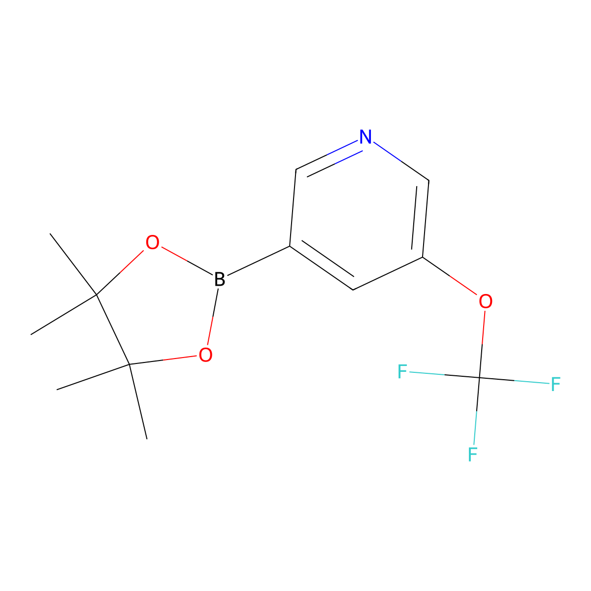 3-(4,4,5,5-Tetramethyl-1,3,2-dioxaborolan-2-yl)-5-(trifluoromethoxy)pyridine molecular structure, CAS 1351380-32-9