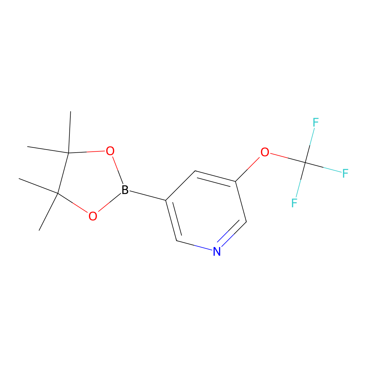3-(4,4,5,5-Tetramethyl-1,3,2-dioxaborolan-2-yl)-5-(trifluoromethoxy)pyridine molecular structure, CAS 1351380-32-9