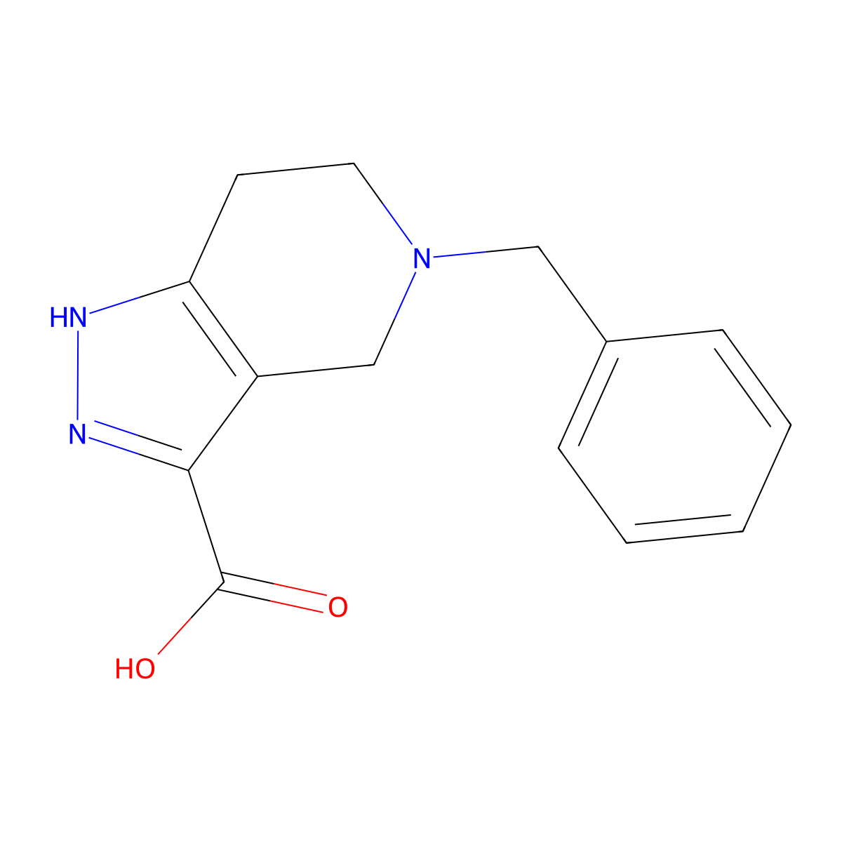 5-Benzyl-4,5,6,7-tetrahydro-1H-pyrazolo[4,3-c]pyridine-3-carboxylic acid molecular structure, CAS 1351382-06-3