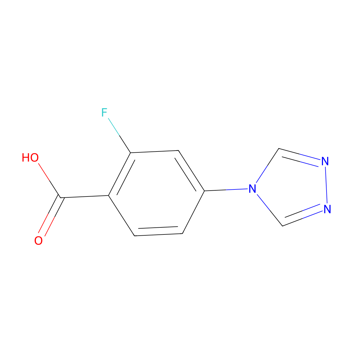 2-Fluoro-4-(4H-1,2,4-triazol-4-yl)benzoic acid molecular structure, CAS 1351382-30-3