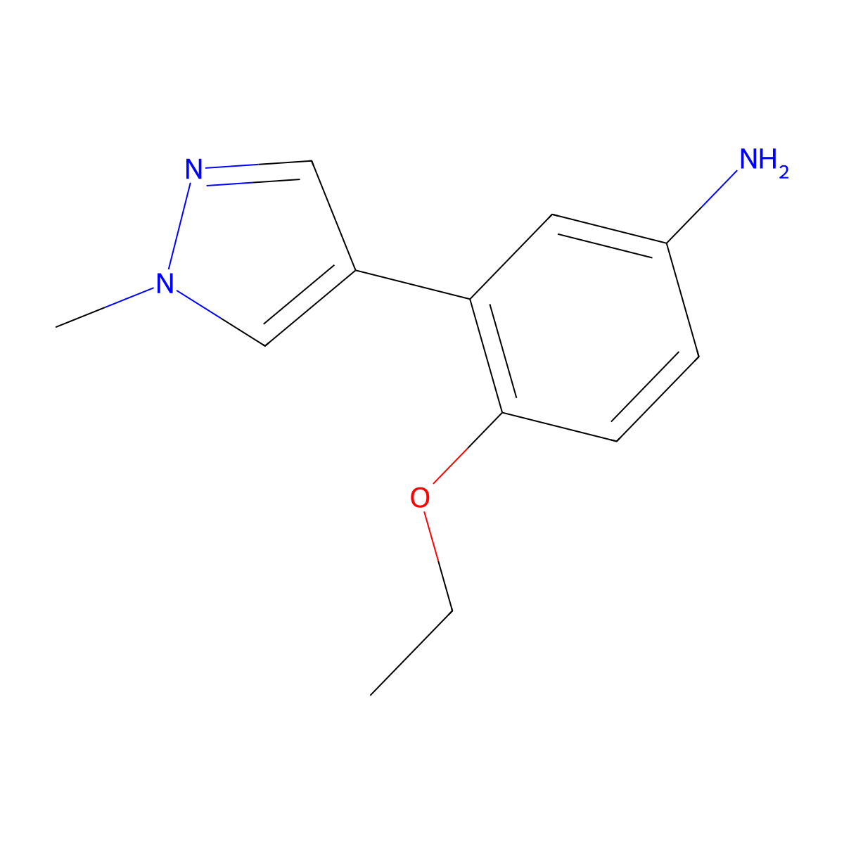 4-Ethoxy-3-(1-methyl-1H-pyrazol-4-yl)aniline molecular structure, CAS 1351383-52-2