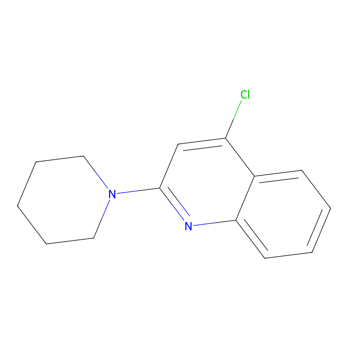 4-Chloro-2-piperidin-1-yl-quinoline molecular structure, CAS 1351383-92-0