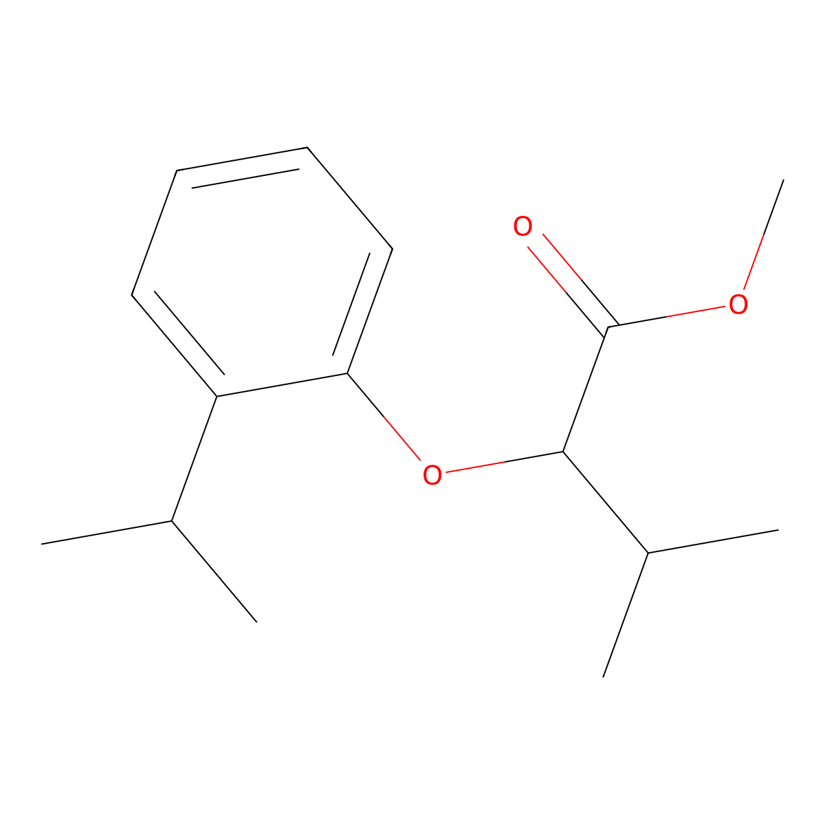 Methyl 3-methyl-2-[2-(1-methylethyl)phenoxy]butanoate molecular structure, CAS 1351384-08-1