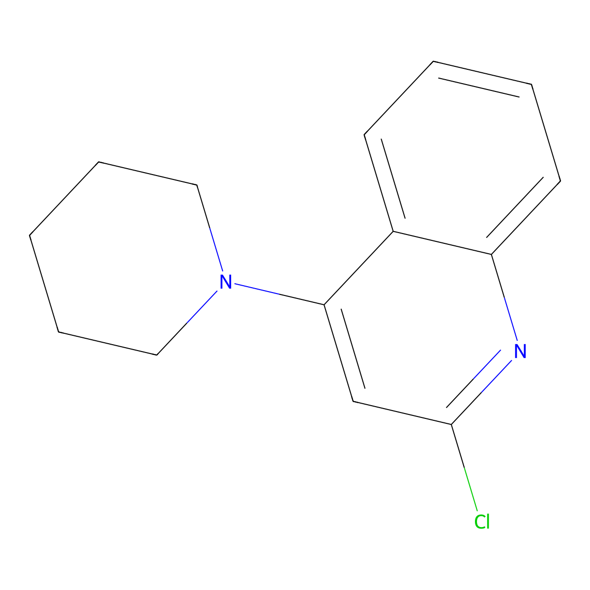 2-Chloro-4-(piperidin-1-yl)quinoline molecular structure, CAS 1351384-83-2