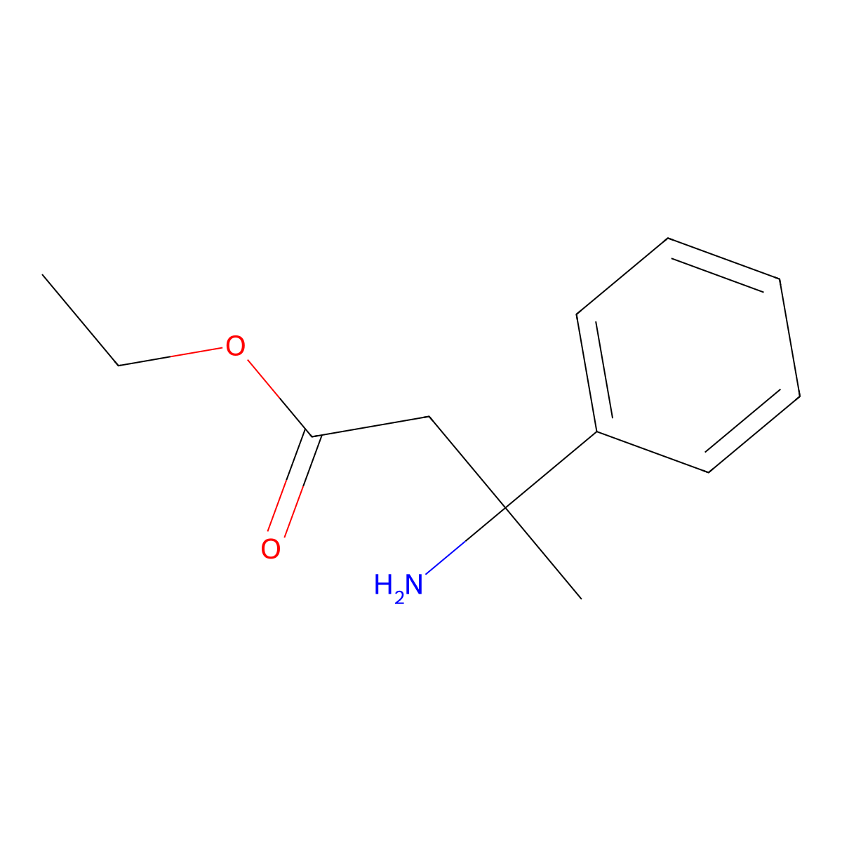 Ethyl 3-amino-3-phenylbutanoate molecular structure, CAS 1351384-87-6