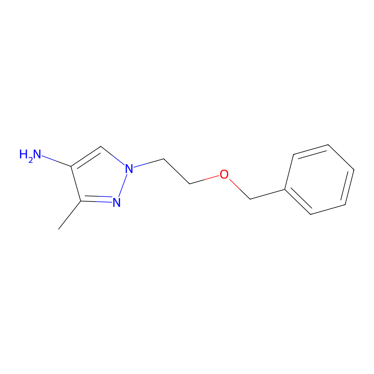 1-(2-(Benzyloxy)ethyl)-3-methyl-1h-pyrazol-4-amine molecular structure, CAS 1351385-02-8