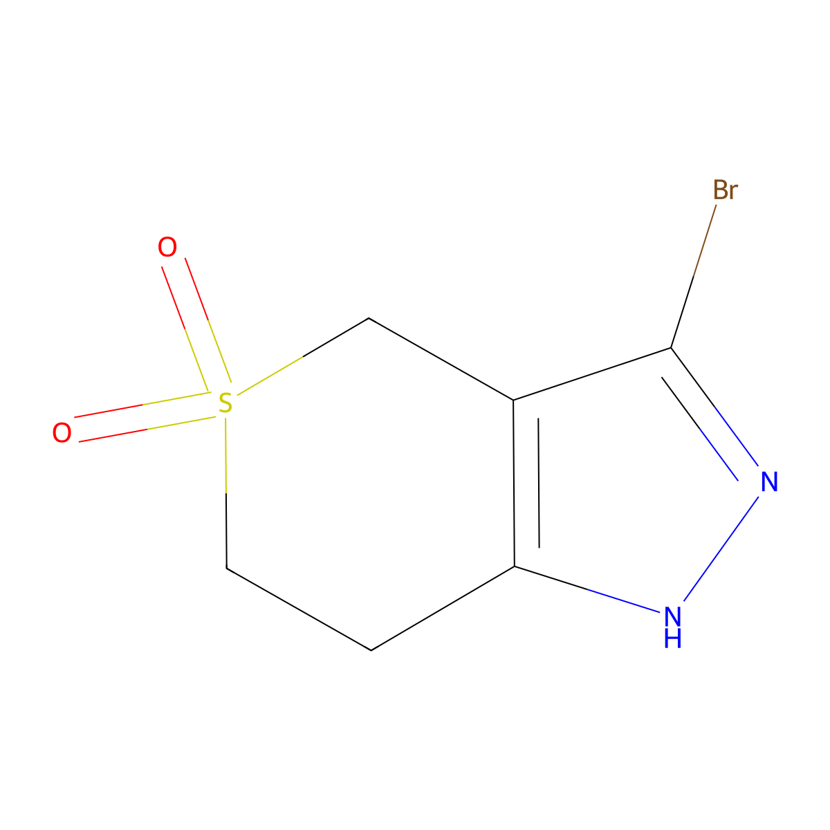 3-bromo-1H,4H,6H,7H-5lambda6-thiopyrano[4,3-c]pyrazole-5,5-dione molecular structure, CAS 1351385-75-5
