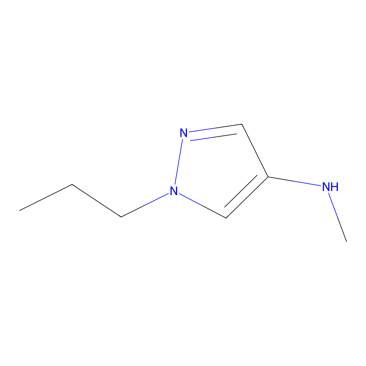 N-methyl-1-propyl-1H-pyrazol-4-amine molecular structure, CAS 1351385-99-3