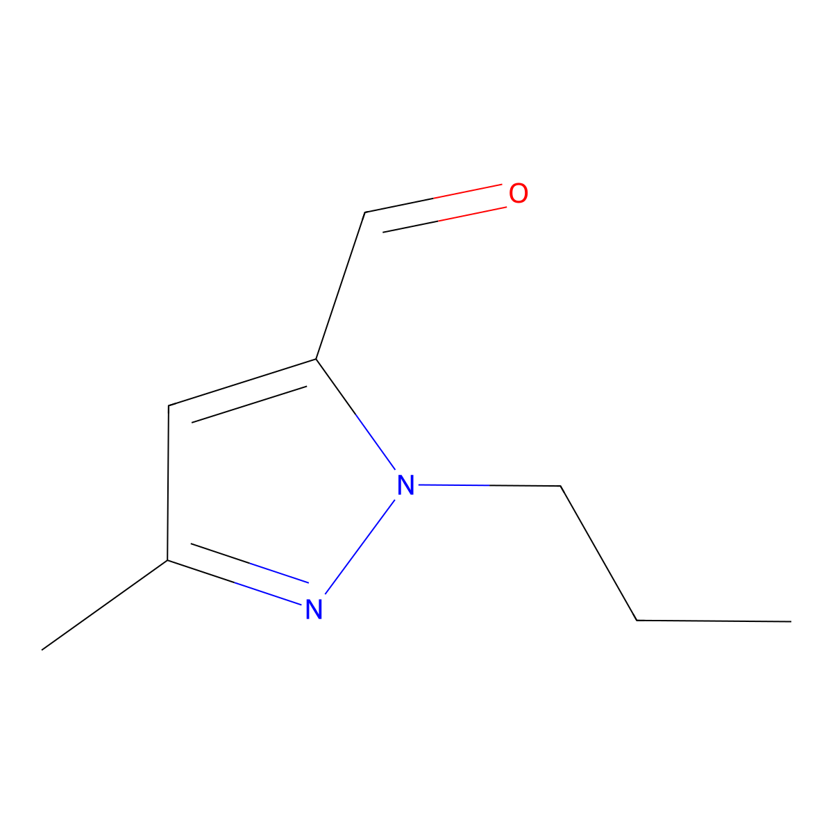 3-methyl-1-propyl-1H-pyrazole-5-carbaldehyde molecular structure, CAS 1351386-04-3