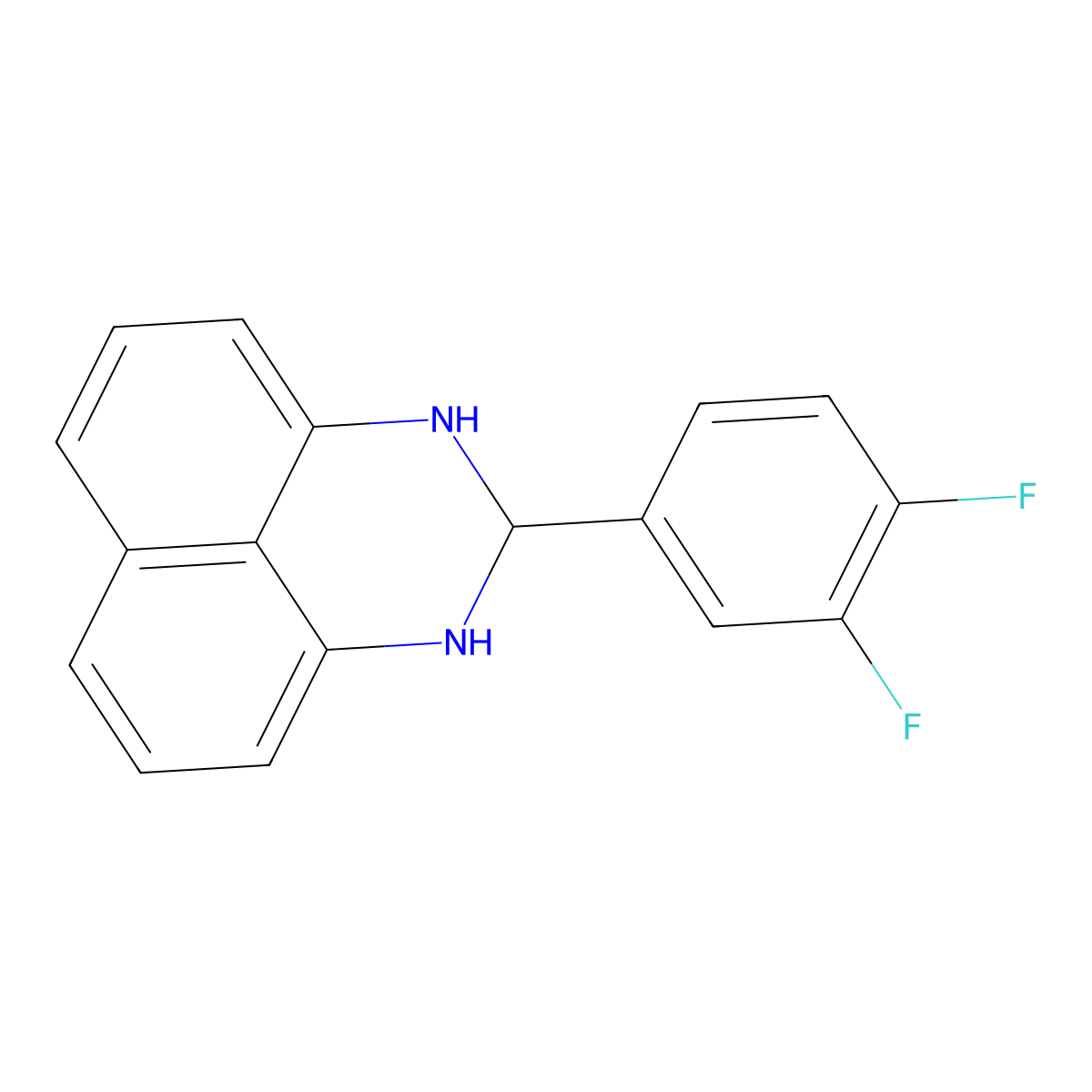 1H-Perimidine, 2-(3,4-difluorophenyl)-2,3-dihydro- molecular structure, CAS 1351386-05-4