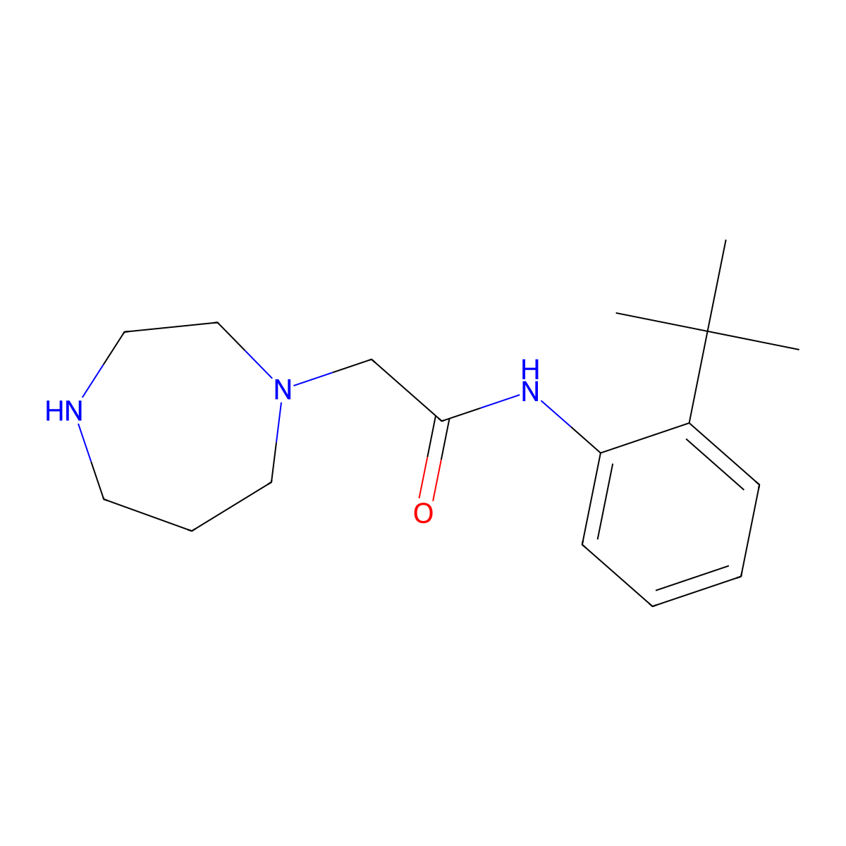 N-(2-(tert-Butyl)phenyl)-2-(1,4-diazepan-1-yl)acetamide molecular structure, CAS 1351386-16-7