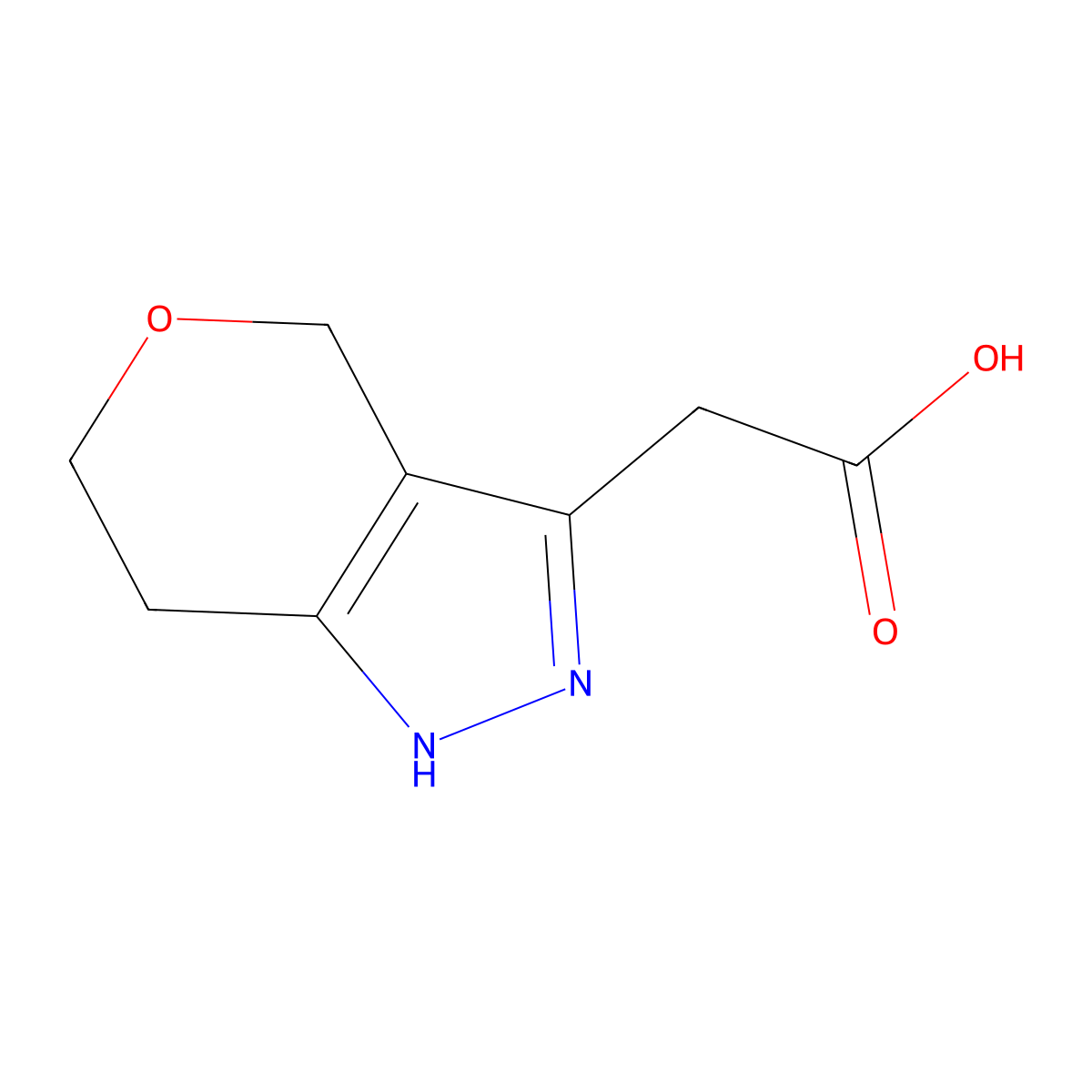 2-(1,4,6,7-Tetrahydropyrano[4,3-c]pyrazol-3-yl)acetic acid molecular structure, CAS 1351386-62-3
