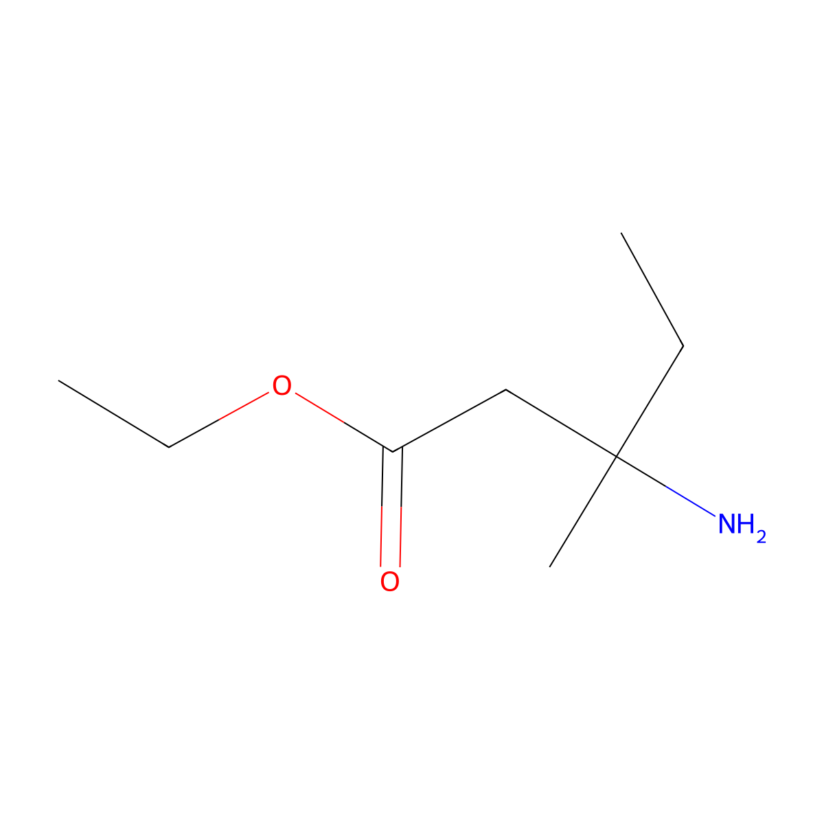 Ethyl 3-amino-3-methylpentanoate molecular structure, CAS 1351386-71-4