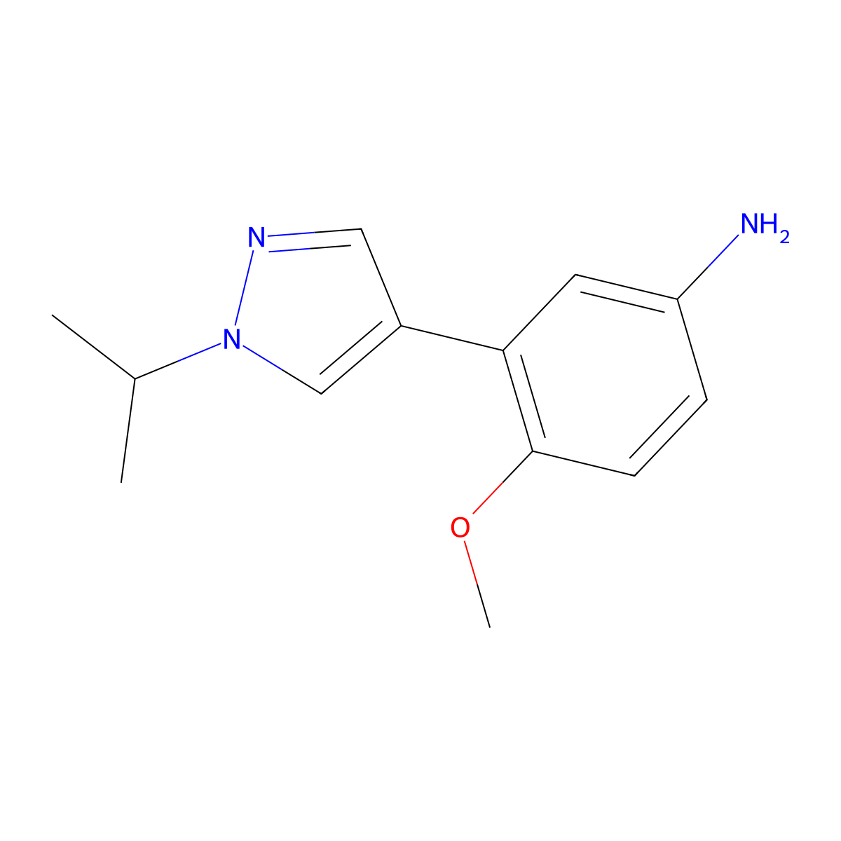 3-(1-Isopropyl-1H-pyrazol-4-yl)-4-methoxyaniline molecular structure, CAS 1351392-82-9