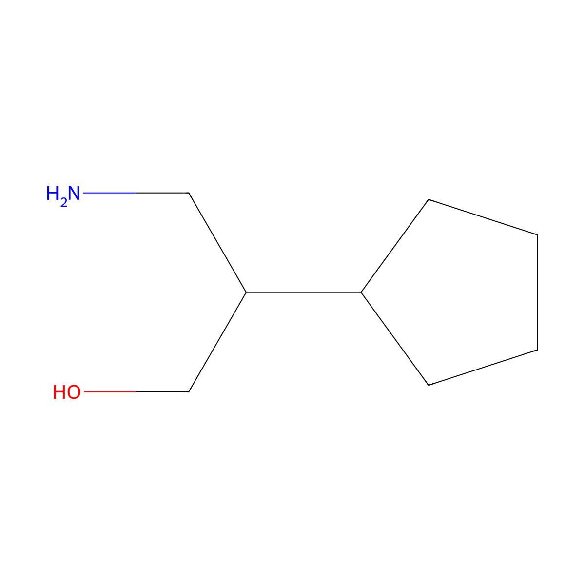 3-Amino-2-cyclopentylpropan-1-ol molecular structure, CAS 1351393-67-3