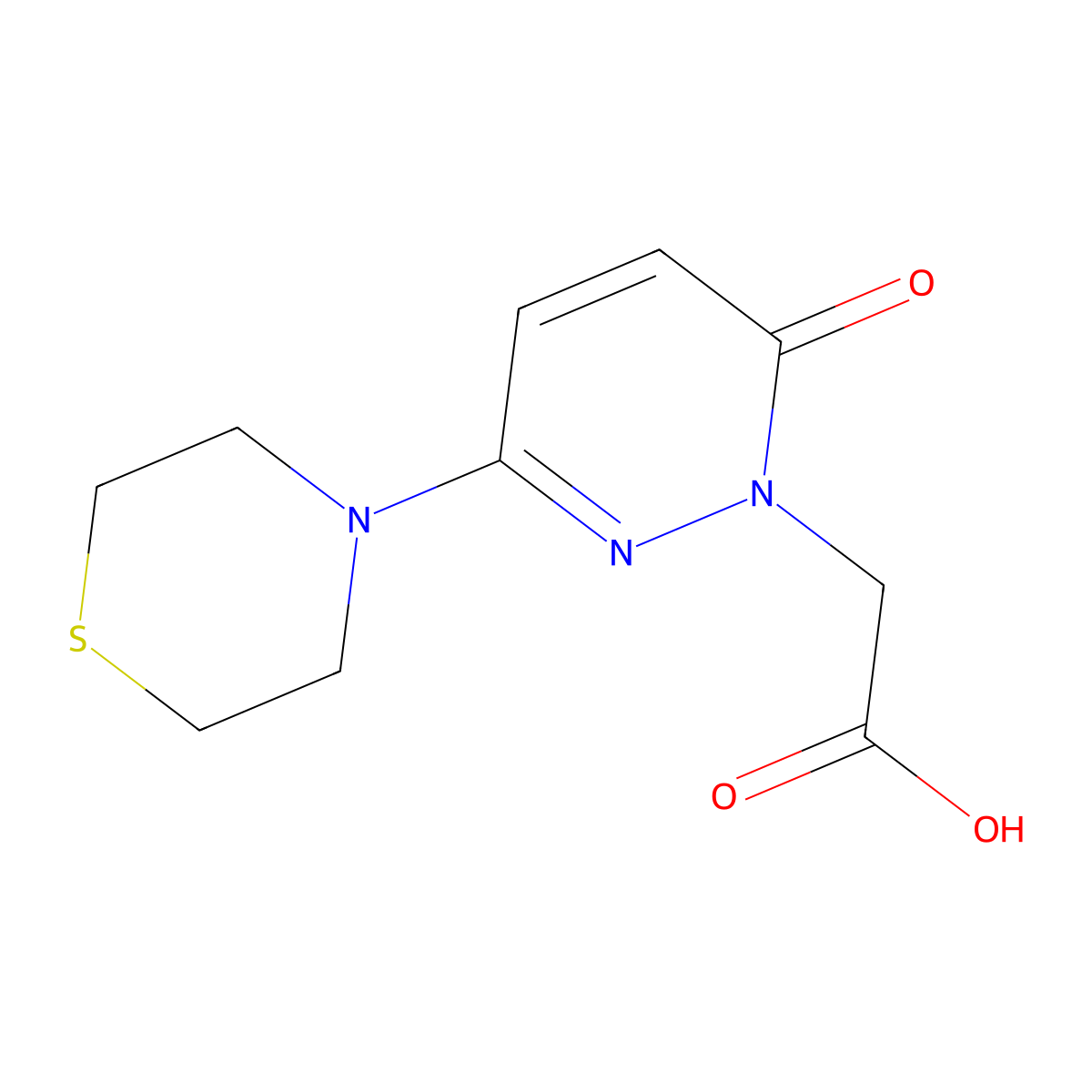 2-(6-oxo-3-thiomorpholinopyridazin-1(6H)-yl)acetic acid molecular structure, CAS 1351393-79-7