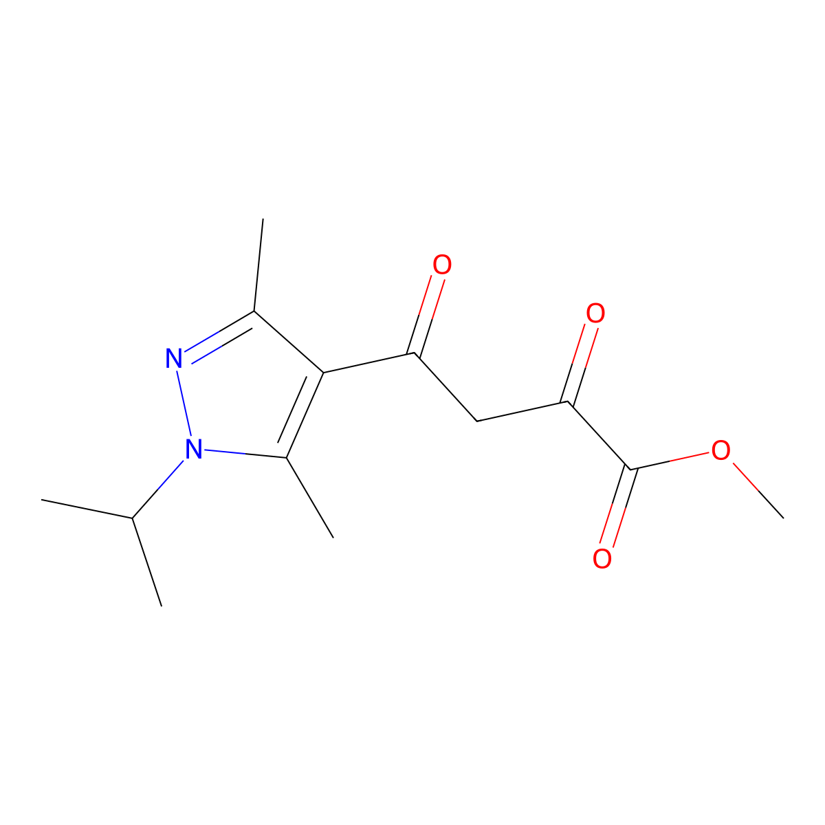 methyl 4-(1-isopropyl-3,5-dimethyl-1H-pyrazol-4-yl)-2,4-dioxobutanoate molecular structure, CAS 1351393-81-1