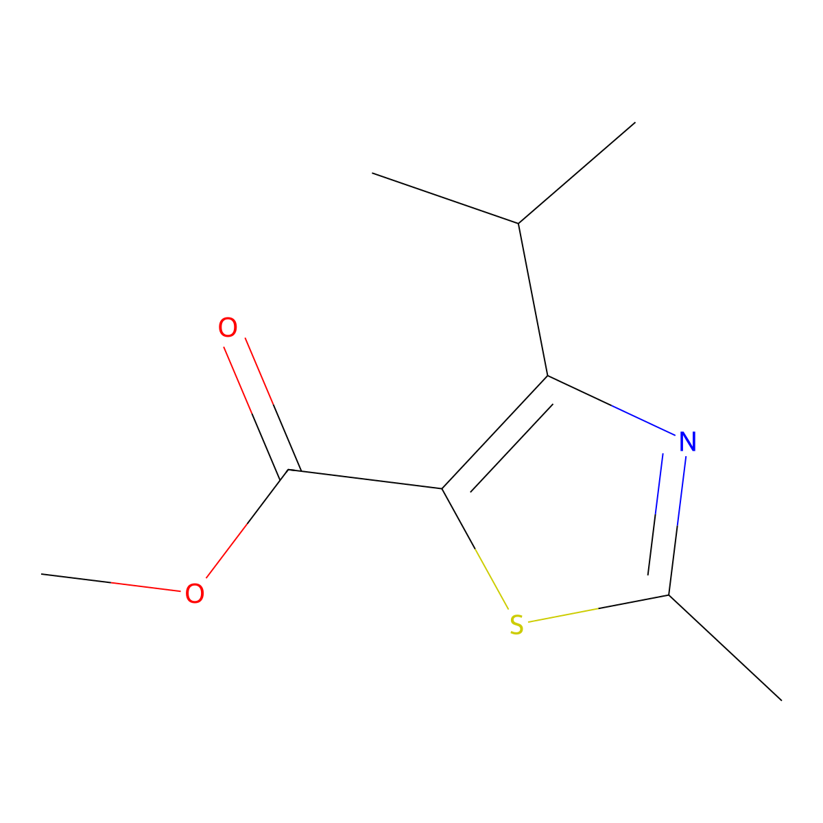 Methyl 4-isopropyl-2-methylthiazole-5-carboxylate molecular structure, CAS 1351393-82-2