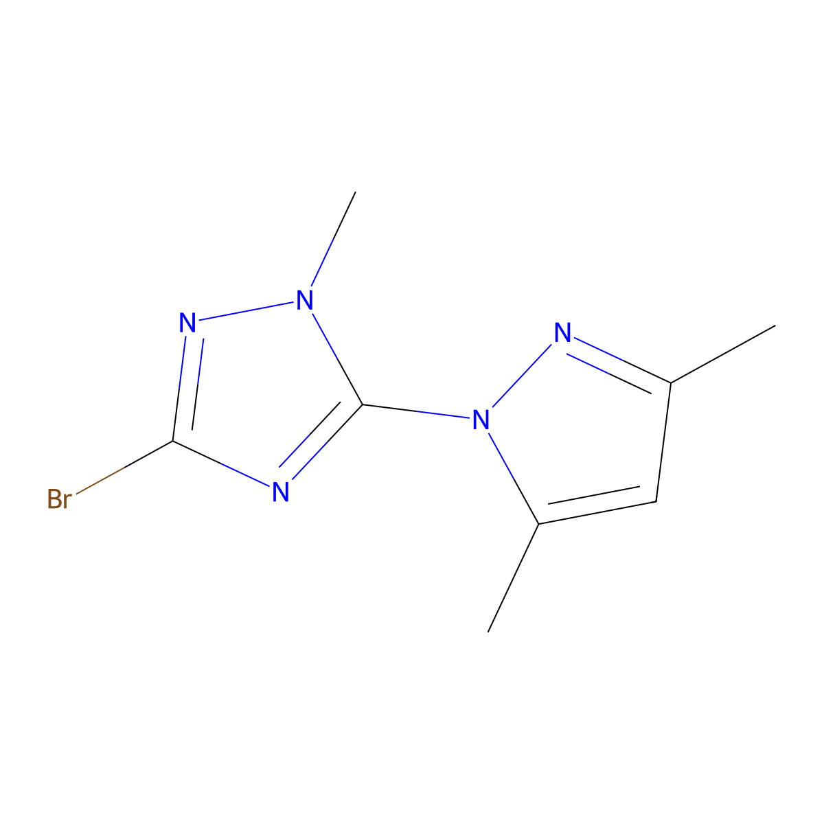 3-bromo-5-(3,5-dimethyl-1H-pyrazol-1-yl)-1-methyl-1H-1,2,4-triazole molecular structure, CAS 1351393-85-5