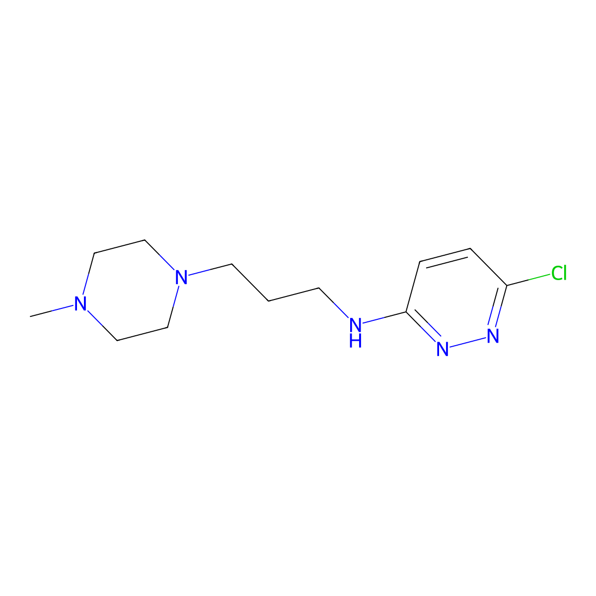 6-chloro-N-(3-(4-methylpiperazin-1-yl)propyl)pyridazin-3-amine molecular structure, CAS 1351393-89-9