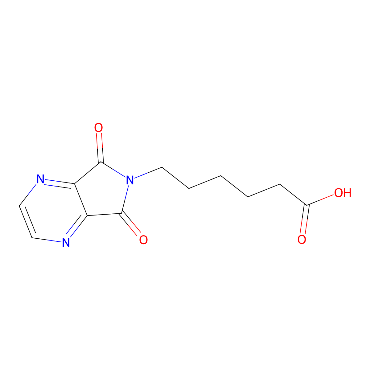 6-(5,7-dioxo-5,7-dihydro-6H-pyrrolo[3,4-b]pyrazin-6-yl)hexanoic acid molecular structure, CAS 1351393-93-5