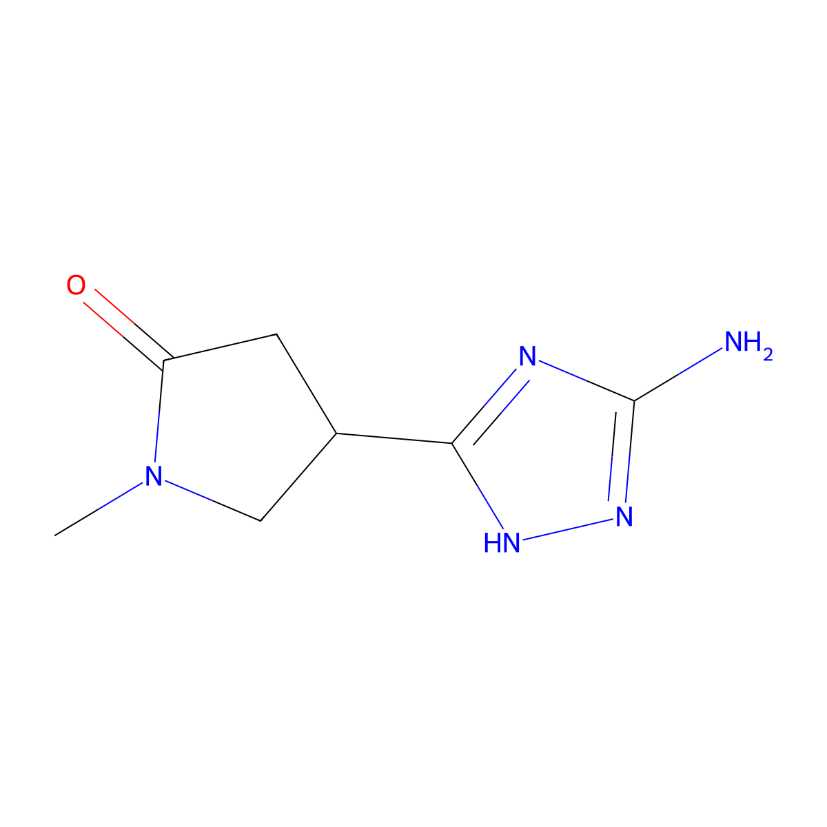 4-(3-amino-1H-1,2,4-triazol-5-yl)-1-methylpyrrolidin-2-one molecular structure, CAS 1351393-97-9