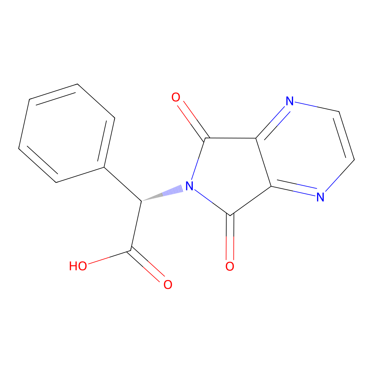 (2S)-2-(5,7-dioxopyrrolo[3,4-b]pyrazin-6-yl)-2-phenylacetic acid molecular structure, CAS 1351398-00-9