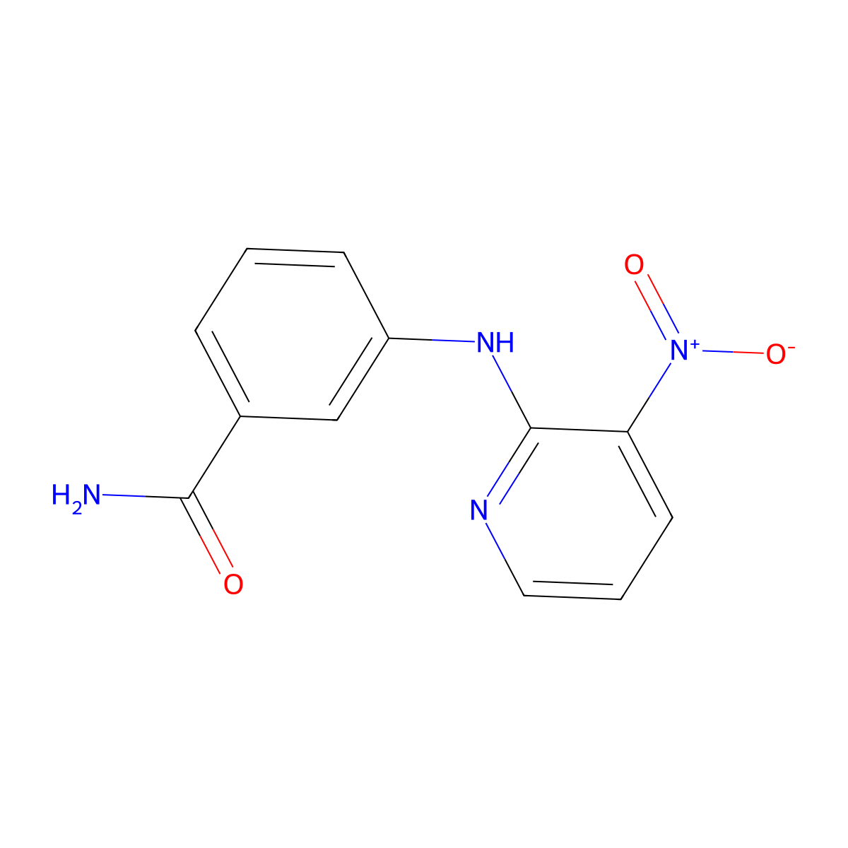 3-[(3-Nitropyridin-2-yl)amino]benzamide molecular structure, CAS 1351398-07-6