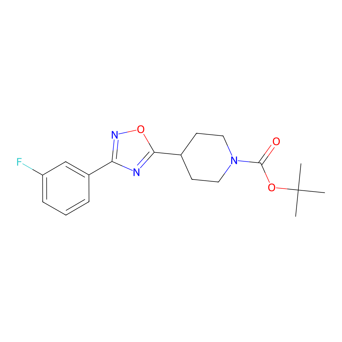 Tert-butyl 4-[3-(3-fluorophenyl)-1,2,4-oxadiazol-5-yl]piperidine-1-carboxylate molecular structure, CAS 1351398-10-1