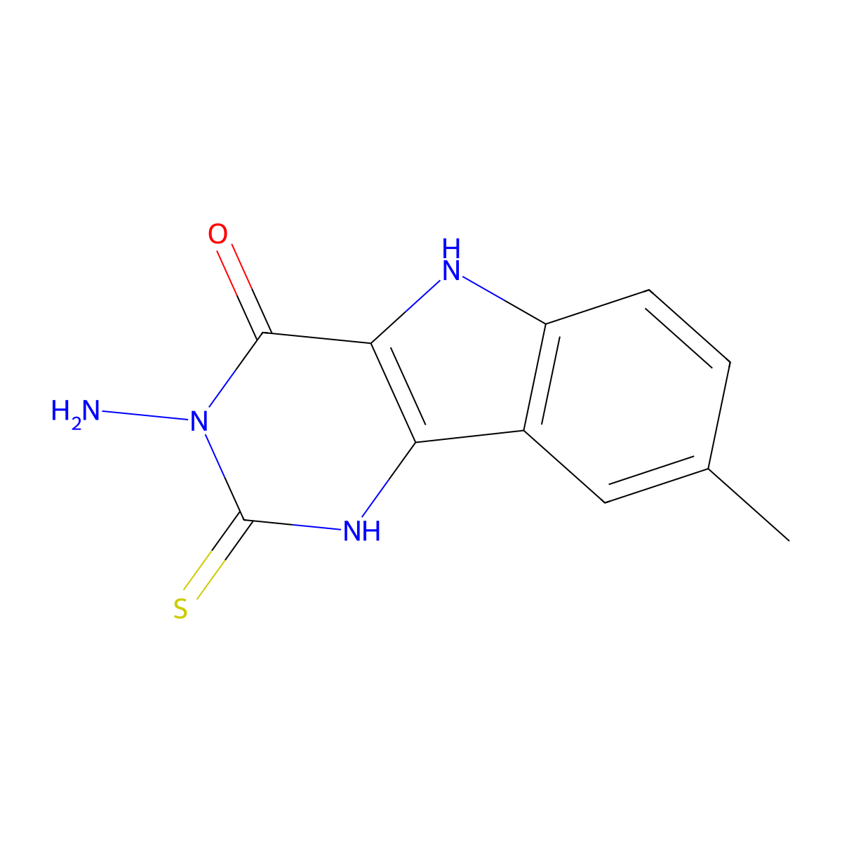3-amino-8-methyl-2-thioxo-1,2,3,5-tetrahydro-4H-pyrimido[5,4-b]indol-4-one molecular structure, CAS 1351398-13-4