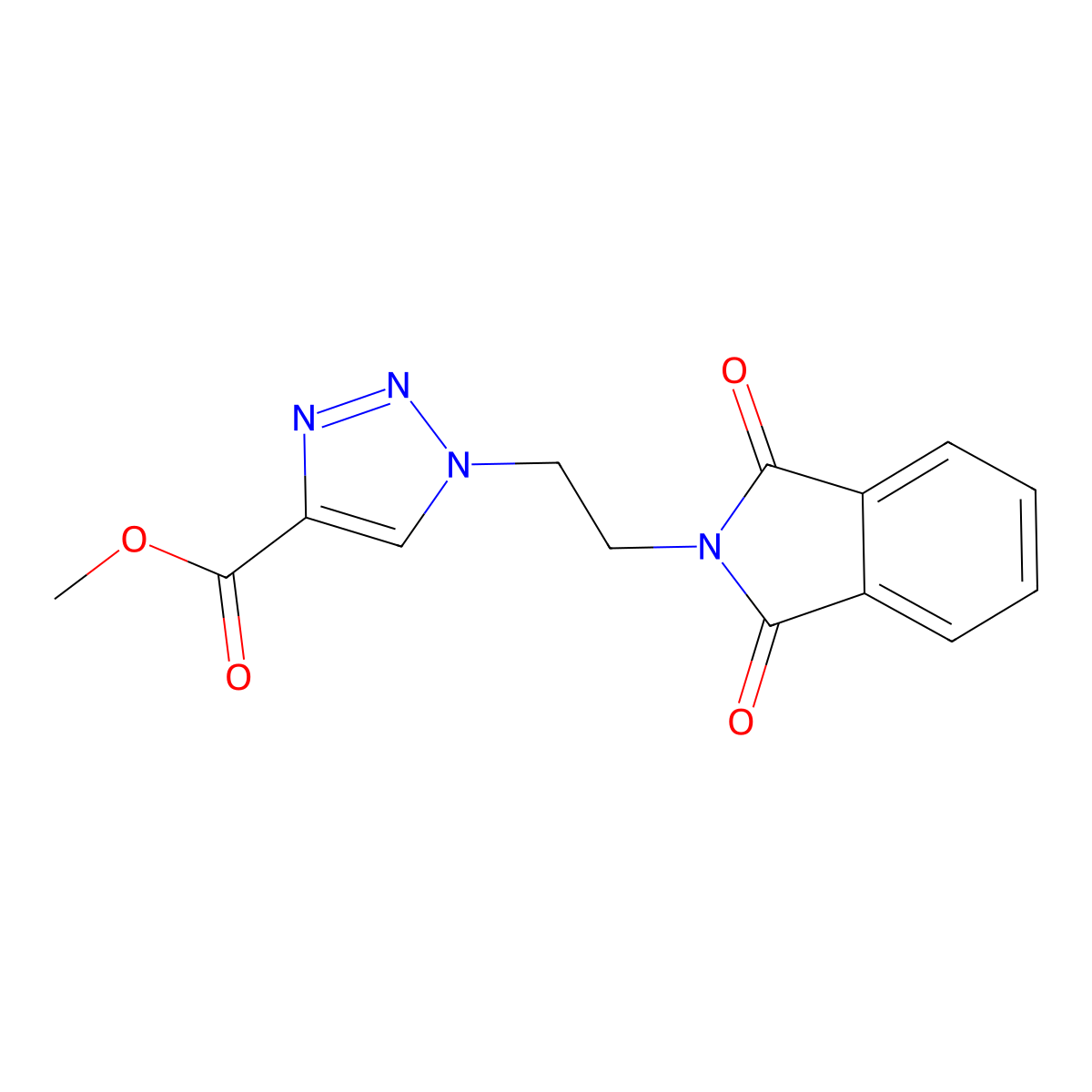 methyl 1-[2-(1,3-dioxo-1,3-dihydro-2H-isoindol-2-yl)ethyl]-1H-1,2,3-triazole-4-carboxylate molecular structure, CAS 1351398-31-6