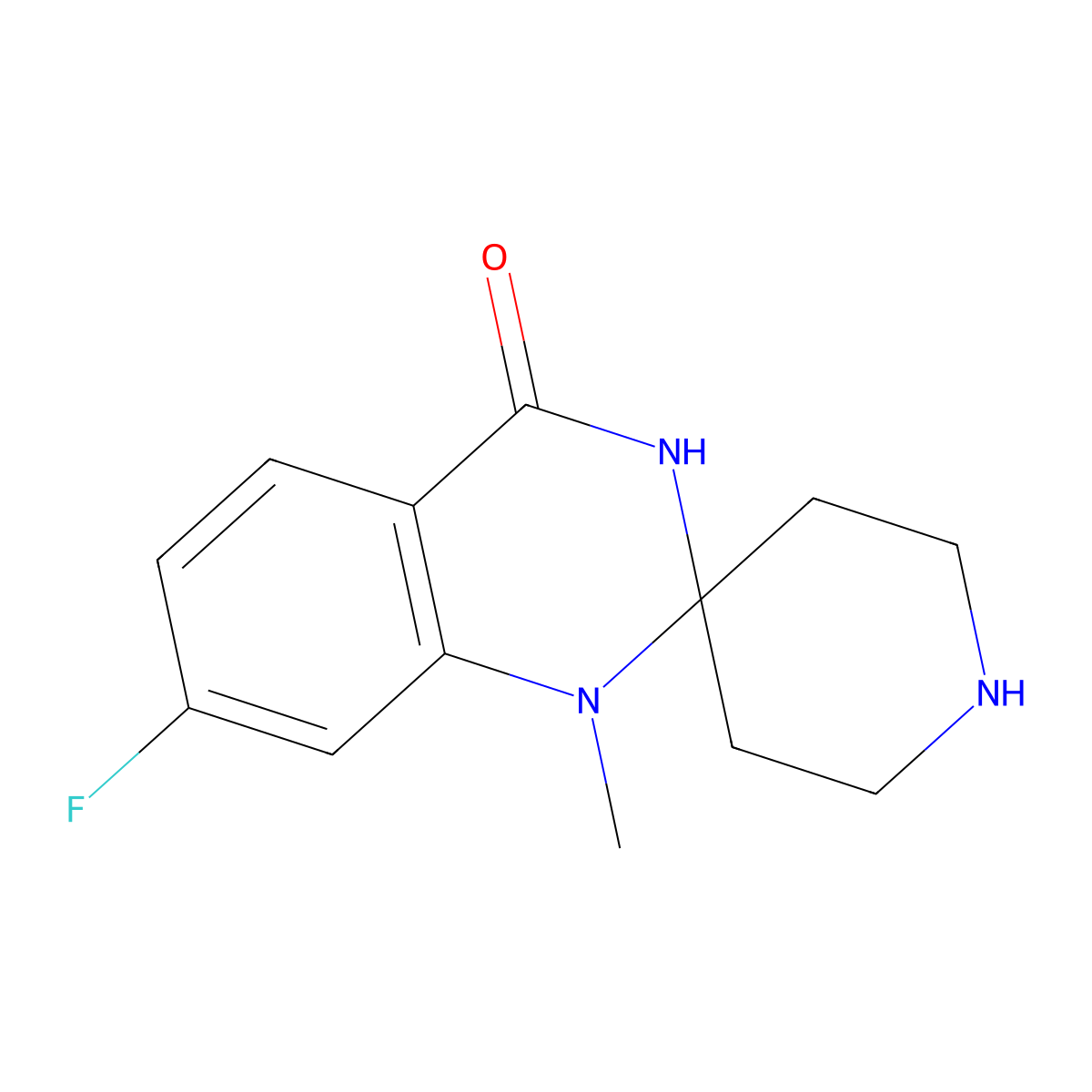 7'-fluoro-1'-methyl-1'H-spiro[piperidine-4,2'-quinazolin]-4'(3'H)-one molecular structure, CAS 1351398-43-0
