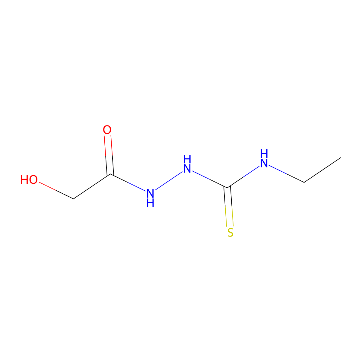 N-Ethyl-2-glycoloylhydrazinecarbothioamide molecular structure, CAS 1351398-83-8