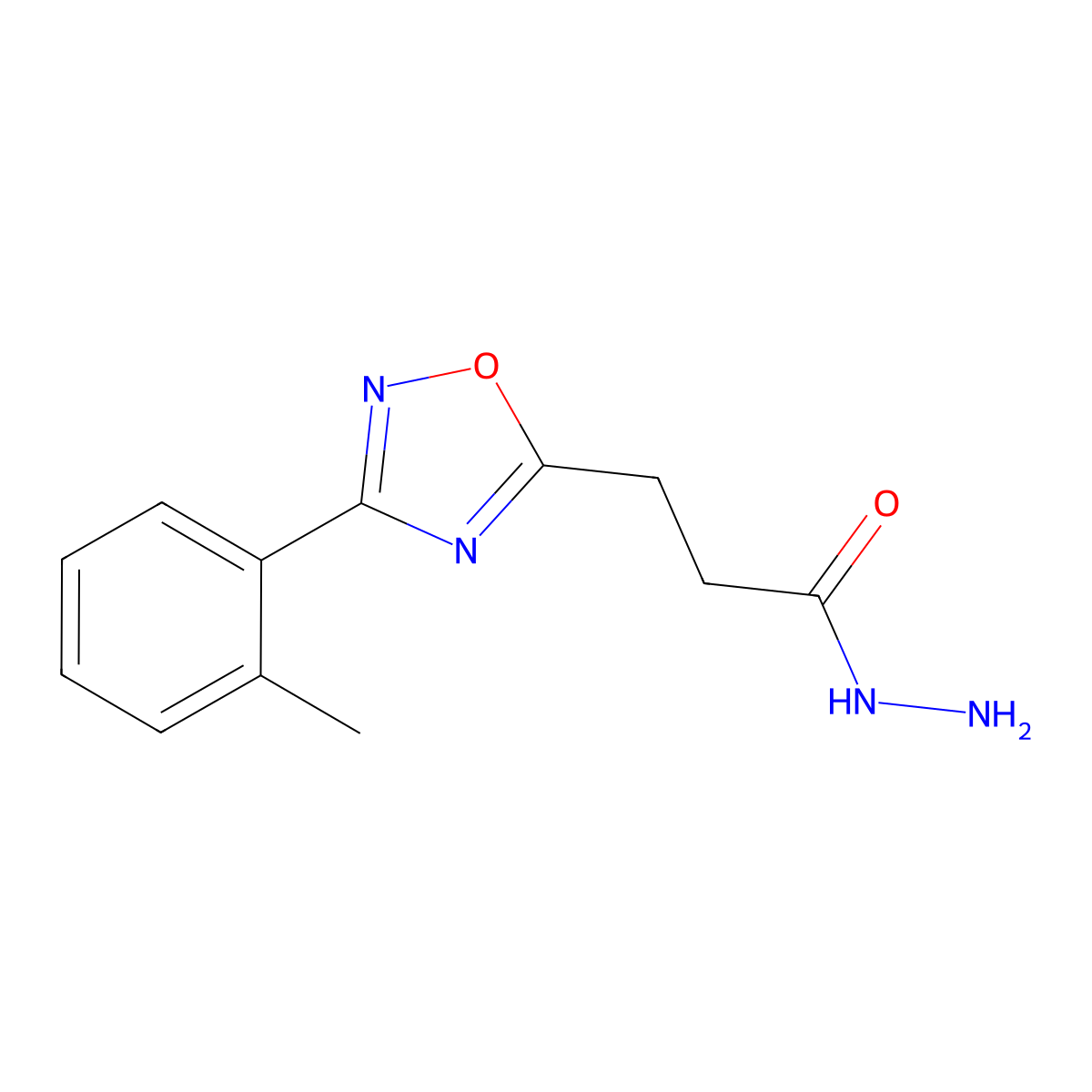 3-[3-(2-Methylphenyl)-1,2,4-oxadiazol-5-yl]propanehydrazide molecular structure, CAS 1351398-92-9