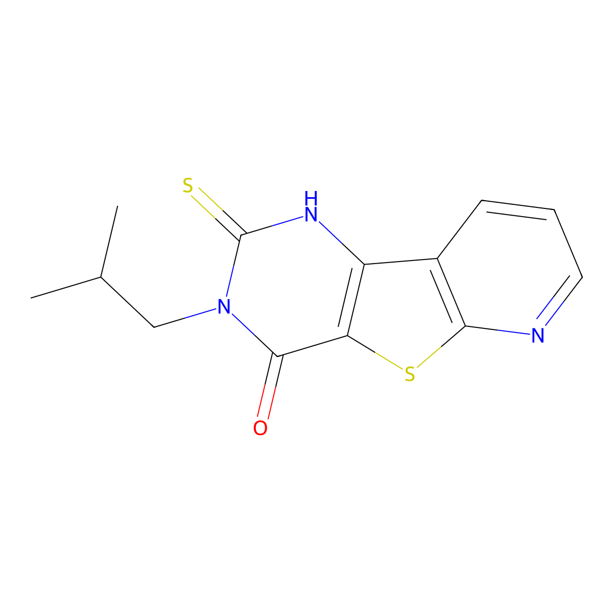 3-isobutyl-2-thioxo-2,3-dihydropyrido[3',2':4,5]thieno[3,2-d]pyrimidin-4(1H)-one molecular structure, CAS 1351398-94-1