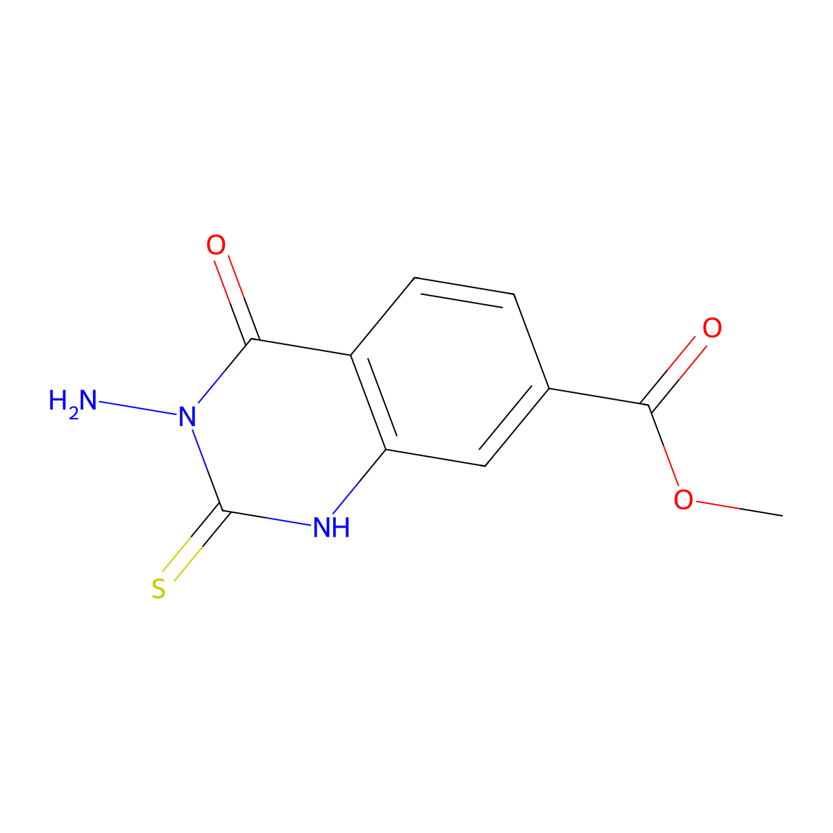 Methyl 3-amino-4-oxo-2-thioxo-1,2,3,4-tetrahydroquinazoline-7-carboxylate molecular structure, CAS 1351398-98-5