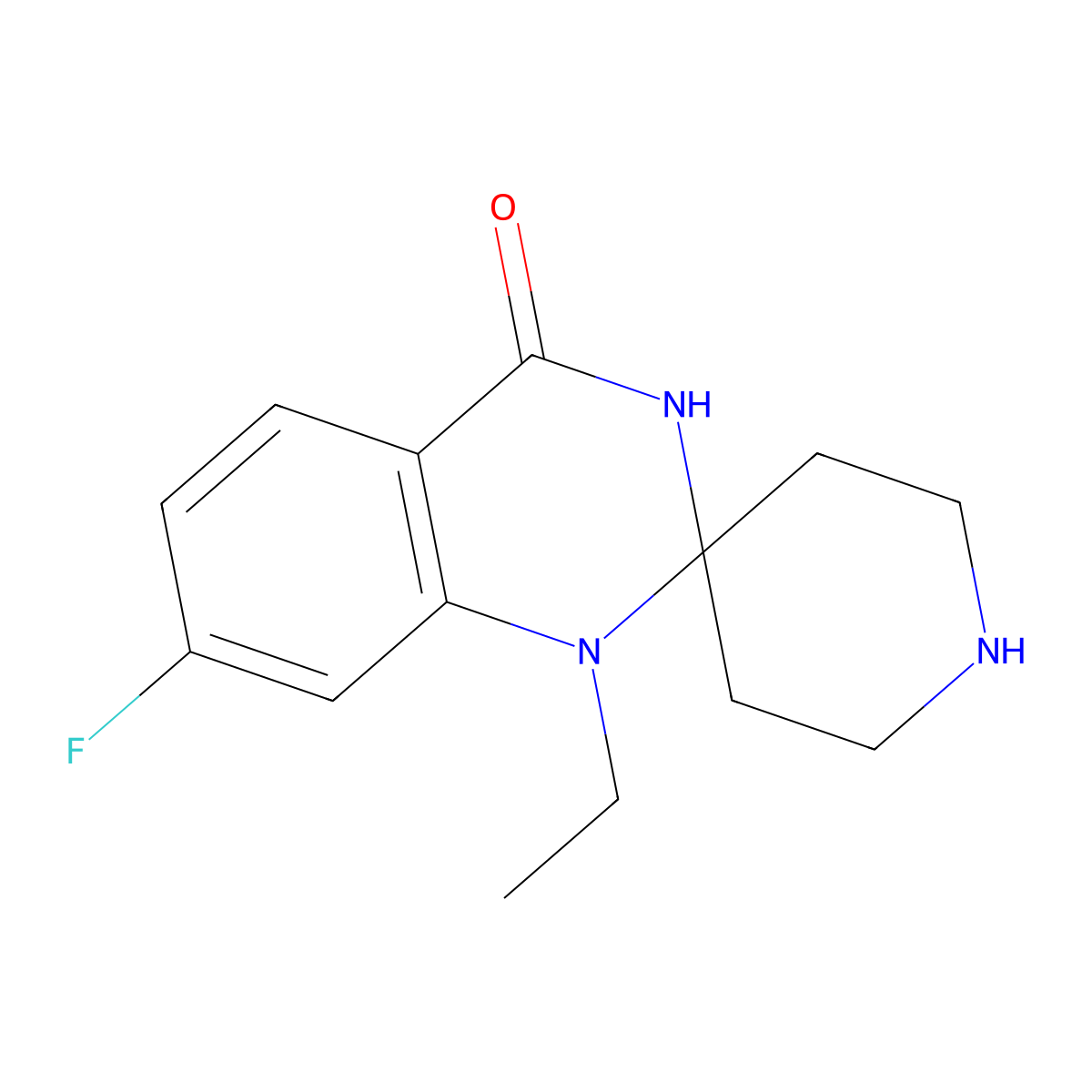 1'-ethyl-7'-fluoro-1'H-spiro[piperidine-4,2'-quinazolin]-4'(3'H)-one molecular structure, CAS 1351399-01-3