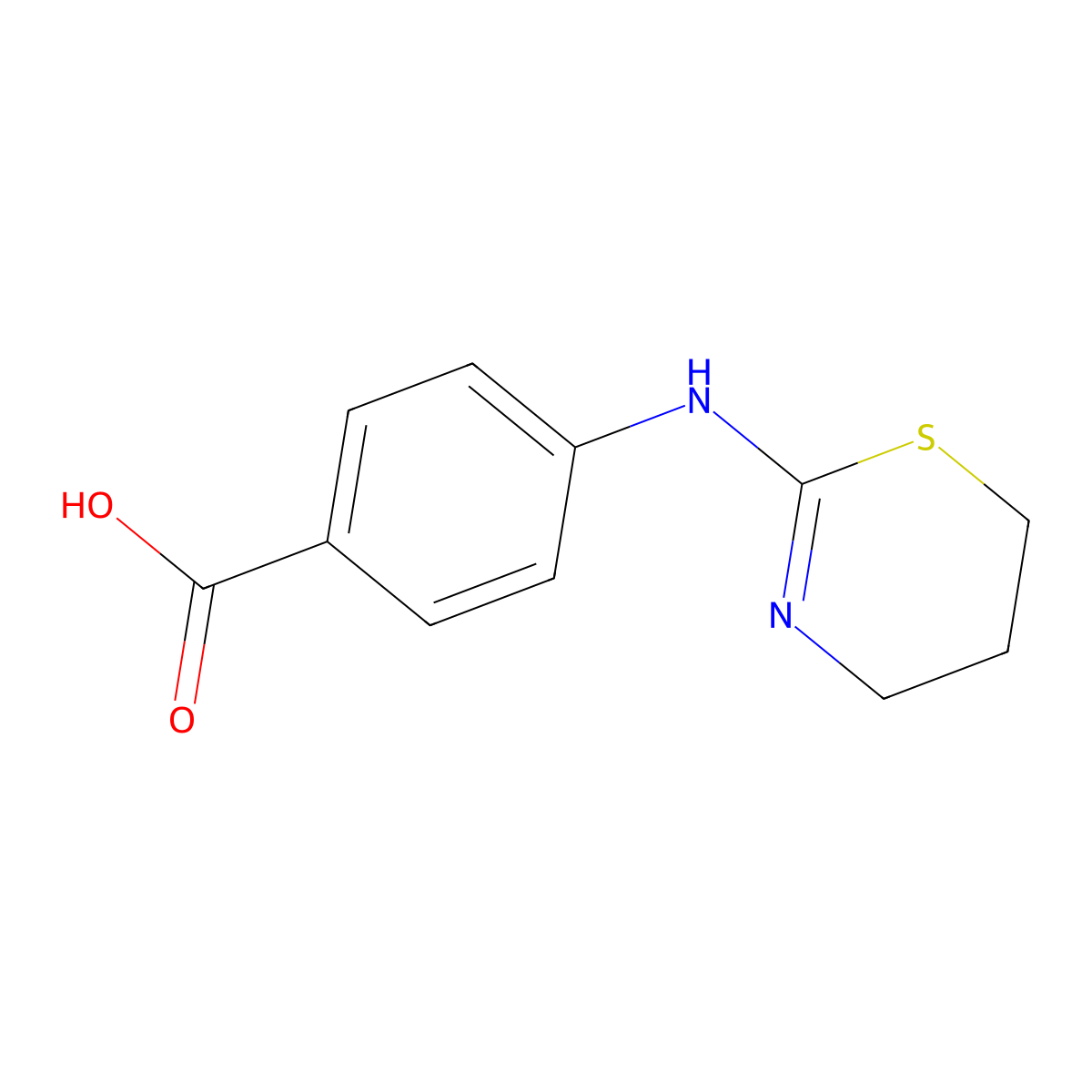 4-(5,6-dihydro-4H-1,3-thiazin-2-ylamino)benzoic acid molecular structure, CAS 1351399-03-5