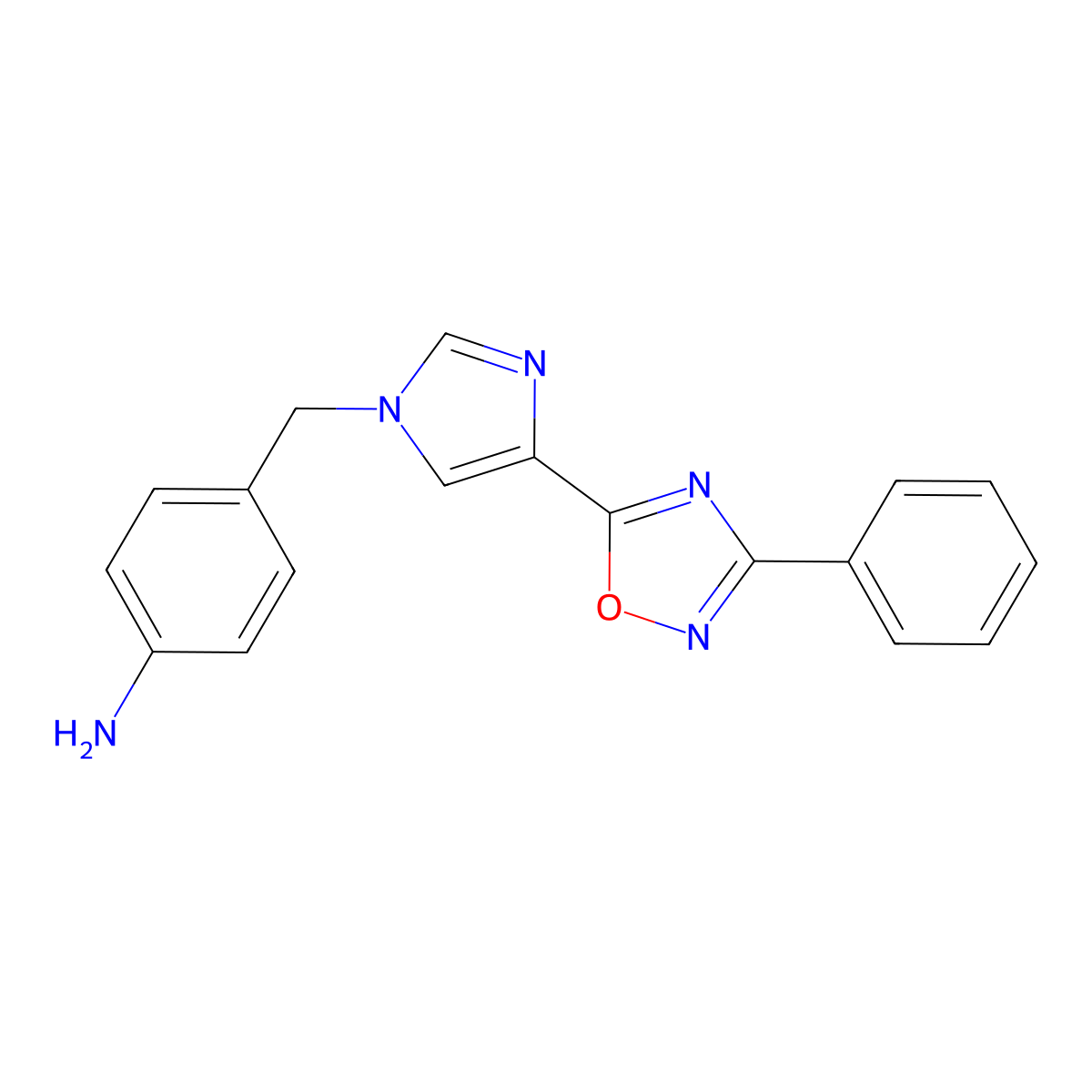 4-{[4-(3-phenyl-1,2,4-oxadiazol-5-yl)-1H-imidazol-1-yl]methyl}aniline molecular structure, CAS 1351399-06-8