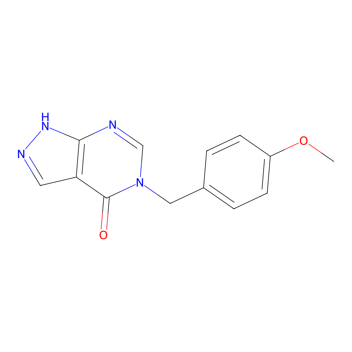 5-[(4-methoxyphenyl)methyl]-1H,4H,5H-pyrazolo[3,4-d]pyrimidin-4-one molecular structure, CAS 1351399-13-7