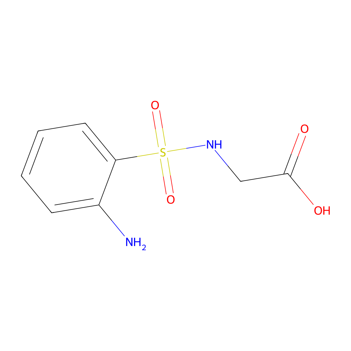 N-[(2-aminophenyl)sulfonyl]glycine molecular structure, CAS 13514-59-5
