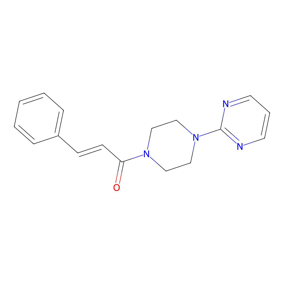 3-Phenyl-1-(4-pyrimidin-2-ylpiperazinyl)prop-2-EN-1-one molecular structure, CAS 1351406-38-6