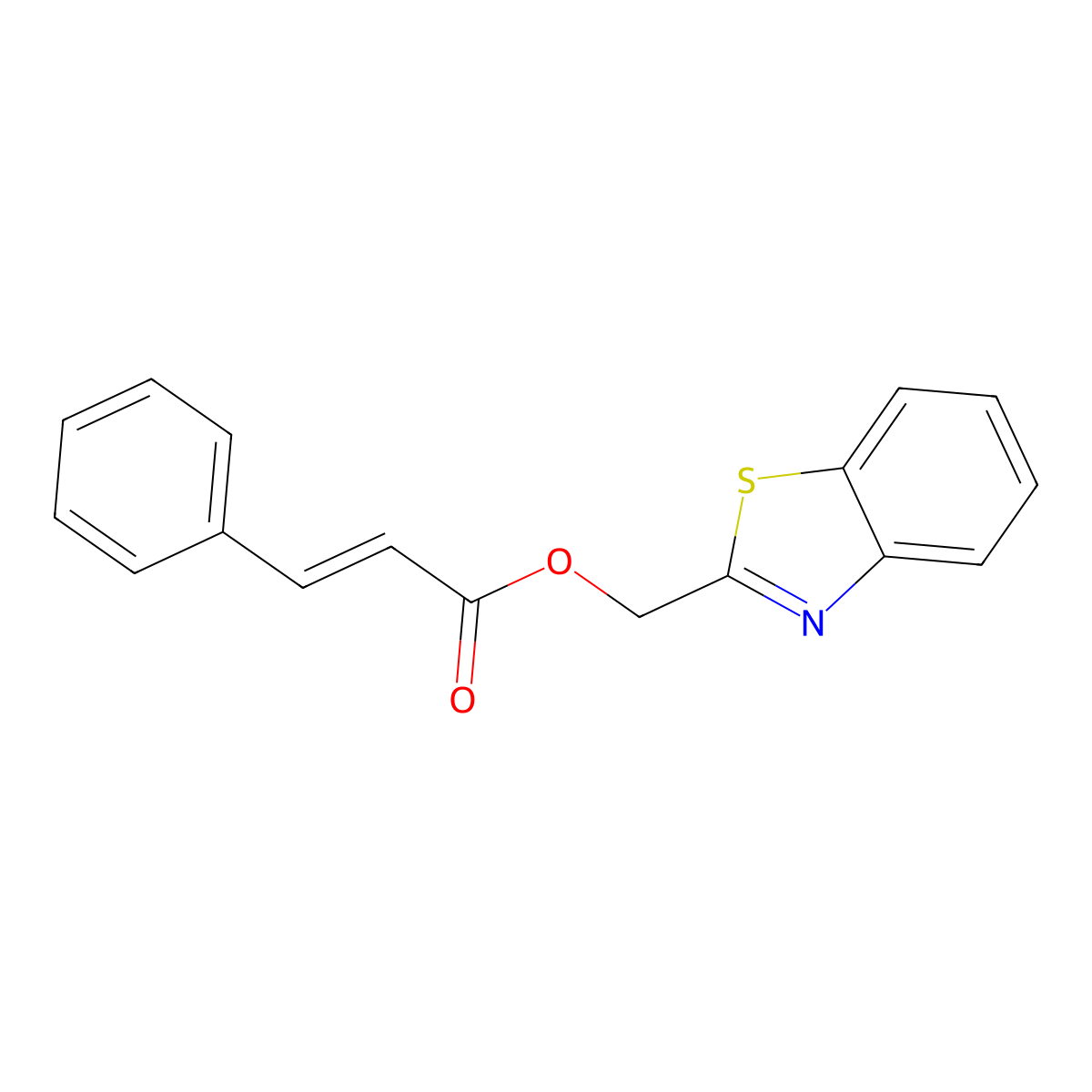Benzo[d]thiazol-2-ylmethyl cinnamate molecular structure, CAS 1351474-54-8