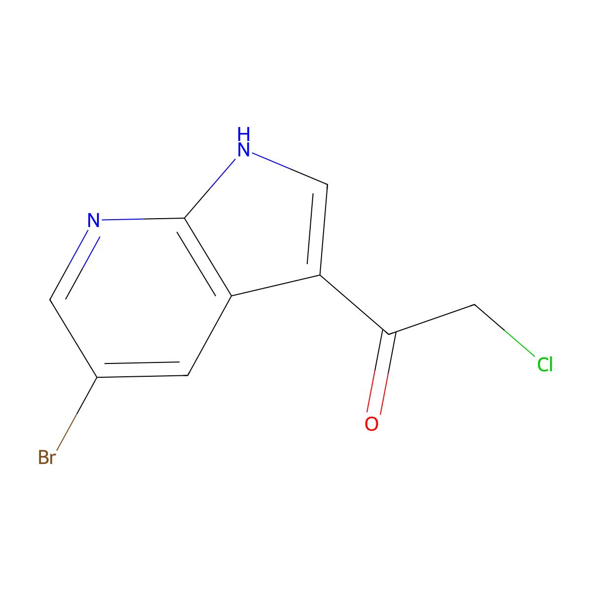 1-{5-bromo-1H-pyrrolo[2,3-b]pyridin-3-yl}-2-chloroethan-1-one molecular structure, CAS 1351478-05-1