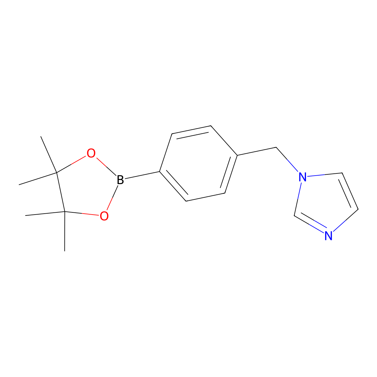 1-((4-(tetramethyl-1,3,2-dioxaborolan-2-yl)phenyl)methyl)-1H-imidazole molecular structure, CAS 1351478-35-7