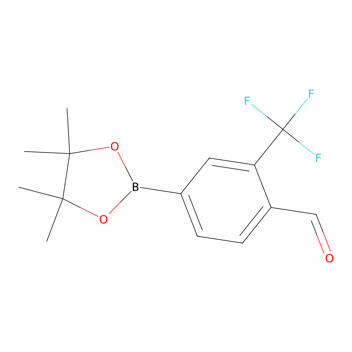 4-(4,4,5,5-Tetramethyl-1,3,2-dioxaborolan-2-yl)-2-(trifluoromethyl)benzaldehyde molecular structure, CAS 1351478-38-0
