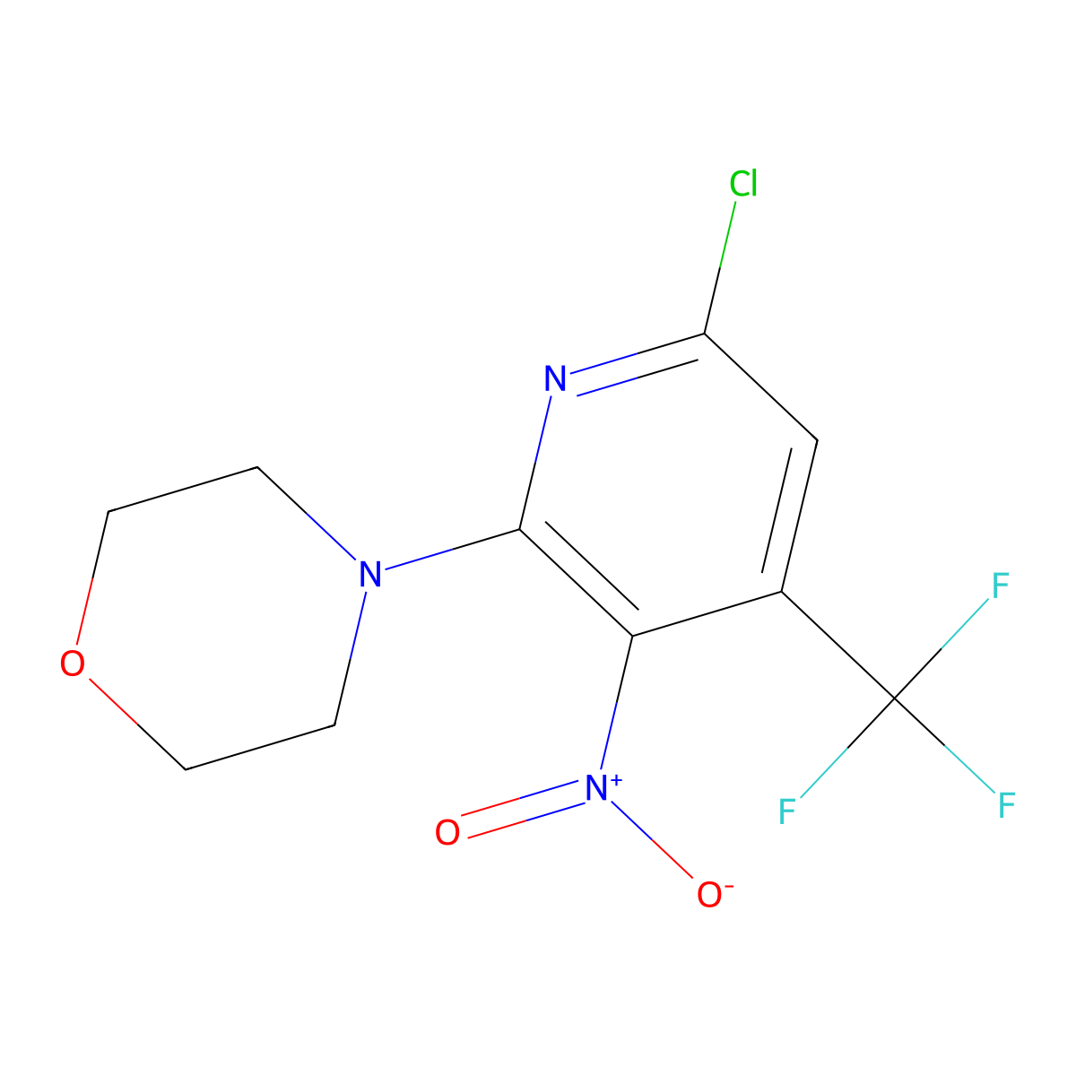4-(6-Chloro-3-nitro-4-trifluoromethyl-pyridin-2-yl)-morpholine molecular structure, CAS 1351479-02-1
