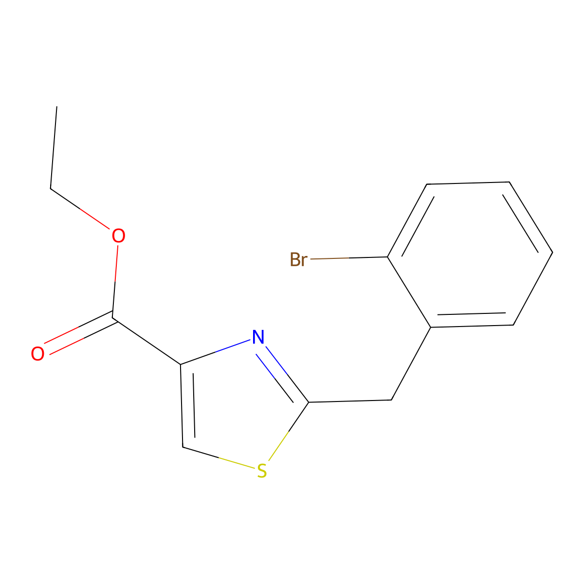 Ethyl 2-(2-Bromobenzyl)thiazole-4-carboxylate molecular structure, CAS 1351479-04-3