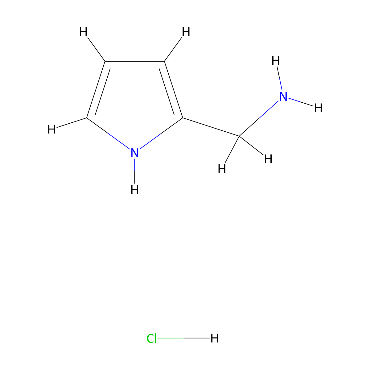 (1H-Pyrrol-2-yl)methanamine hydrochloride molecular structure, CAS 1351479-09-8