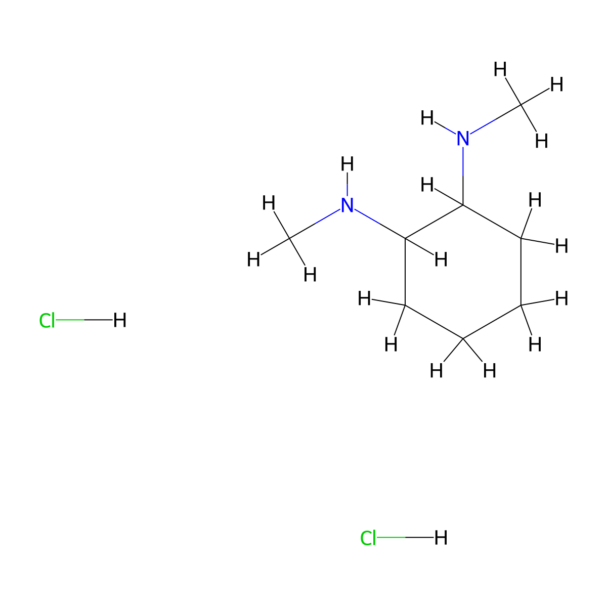 N1,N2-dimethylcyclohexane-1,2-diamine dihydrochloride molecular structure, CAS 1351479-10-1